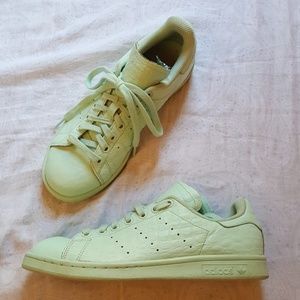 Mint green crocodile Adidas Stan Smith women's 7.5